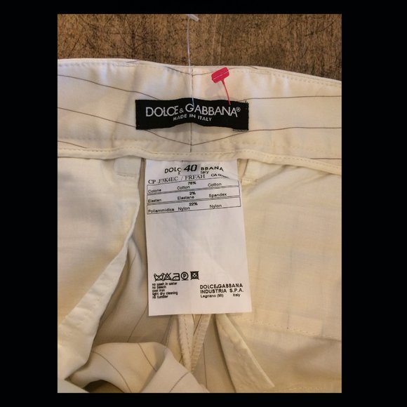 Dolce&Gabbana white stripe pants size 40 NWT low waist - Picture 3 of 7